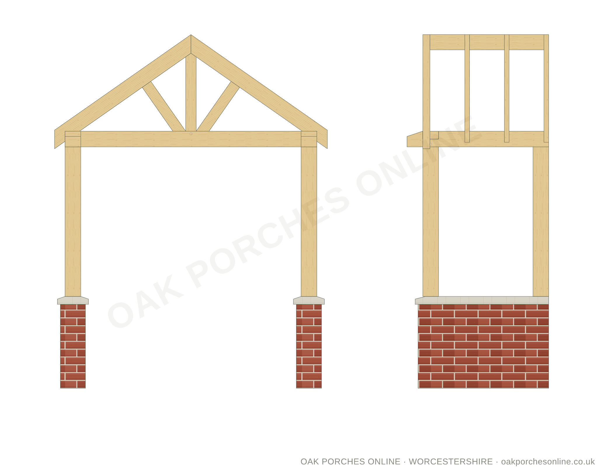 The Telford — front and side elevation drawings